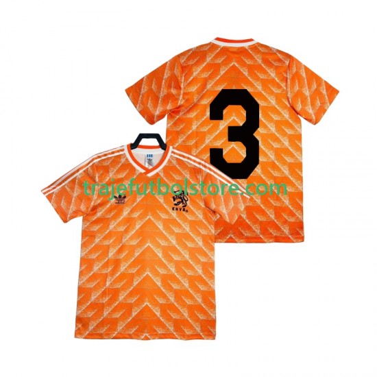Camiseta 1ª Países Bajos 3 1988 Retro Hombre Manga Corta