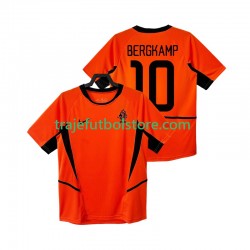 Camiseta 1ª Países Bajos BERGKAMP 10 Retro Hombre 2002 Manga Corta