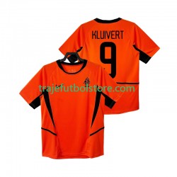 Camiseta 1ª Países Bajos KLUIVERT 9 Retro Hombre 2002 Manga Corta
