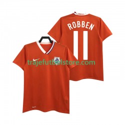 Camiseta 1ª Países Bajos ROBBEN 11 Retro Hombre 2008 Manga Corta