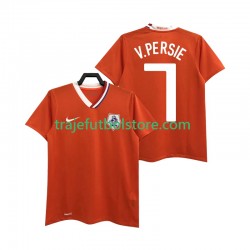 Camiseta 1ª Países Bajos Robin van Persie 7 Retro Hombre 2008 Manga Corta