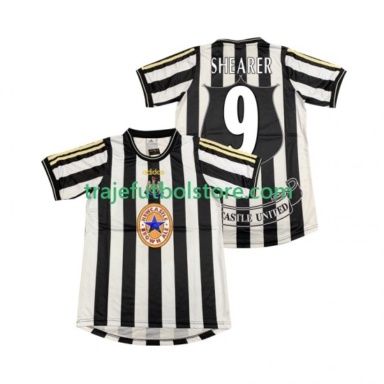 Camiseta 1ª Newcastle United SHEARER 9 1997 Retro Hombre 1999 Manga Corta