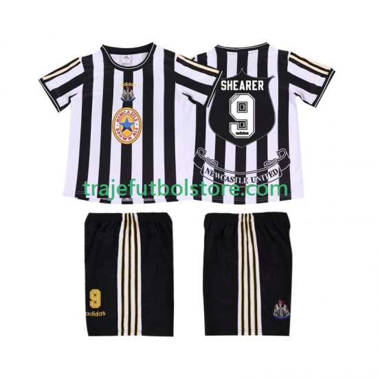 Camiseta 1ª Newcastle United SHEARER 9 1997 Retro Niño 1999 Manga Corta