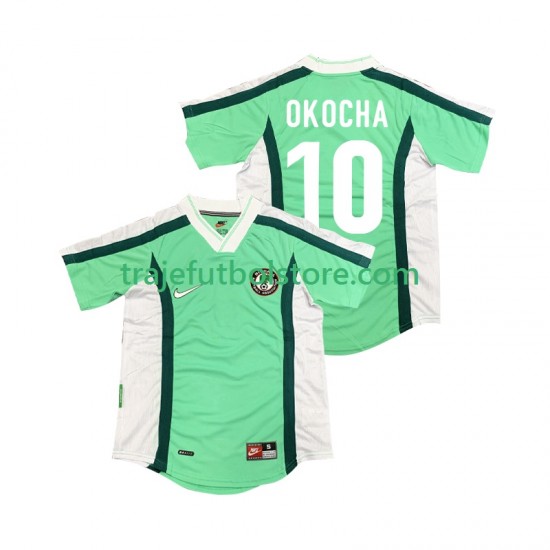 Camiseta 1ª Nigeria OKOCHA 10 Retro Hombre 1998 Manga Corta