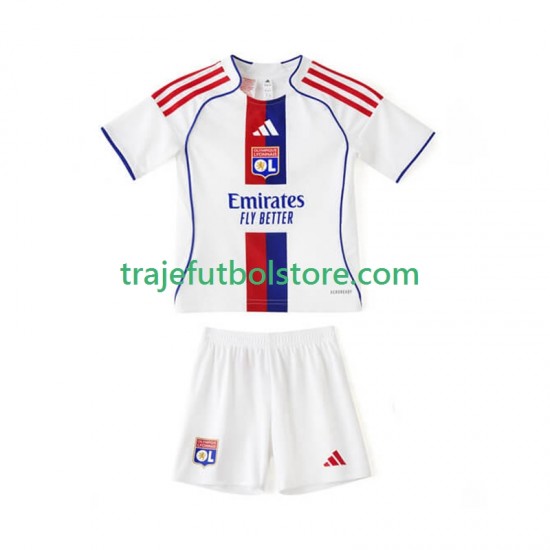 Camiseta 1ª Olympique de Lyon Niño 2025-2026 Manga Corta