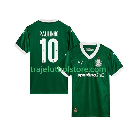 Camiseta 1ª Palmeiras Paulinho 10 Hombre 2025-2026 Manga Corta