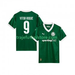 Camiseta 1ª Palmeiras Vitor Roque 9 Hombre 2025-2026 Manga Corta