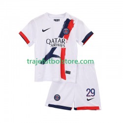 Camiseta 2ª Paris Saint-Germain Bradley Barcola 29 Niño 2025-2026 Manga Corta