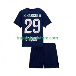Camiseta 1ª Paris Saint-Germain Bradley Barcola 29 Niño 2025-2026 Manga Corta