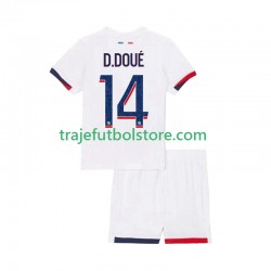 Camiseta 2ª Paris Saint-Germain Desire Doue 14 Niño 2025-2026 Manga Corta