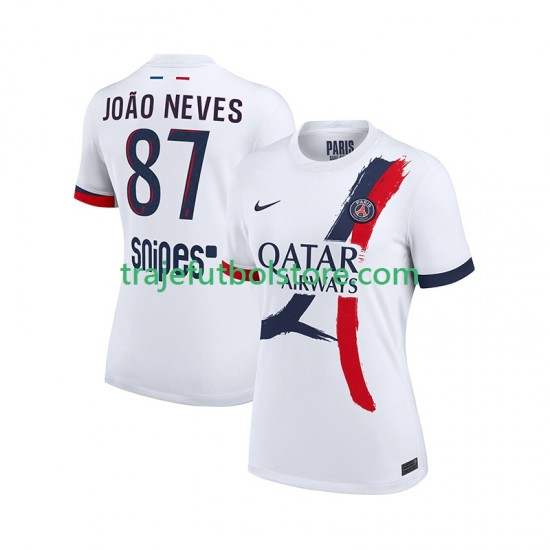 Camiseta 2ª Paris Saint-Germain Joao Neves 87 Hombre 2025-2026 Manga Corta