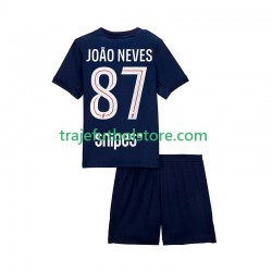 Camiseta 1ª Paris Saint-Germain Joao Neves 87 Niño 2025-2026 Manga Corta