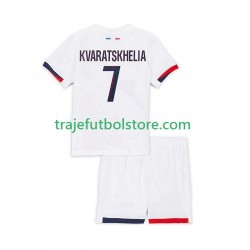 Camiseta 2ª Paris Saint-Germain Khvicha Kvaratskhelia 7 Niño 2025-2026 Manga Corta