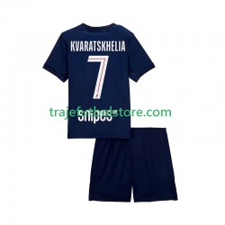 Camiseta 1ª Paris Saint-Germain Khvicha Kvaratskhelia 7 Niño 2025-2026 Manga Corta