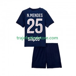 Camiseta 1ª Paris Saint-Germain Nuno Mendes 25 Niño 2025-2026 Manga Corta