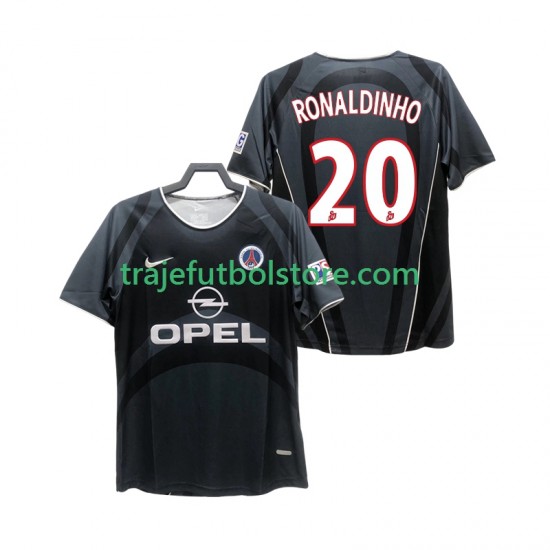 Camiseta 3ª Paris Saint-Germain RONALDINHO 20 2001 Retro Hombre 2002 Manga Corta