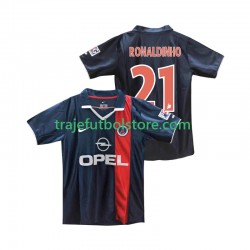 Camiseta 1ª Paris Saint-Germain RONALDINHO 21 2001 Retro Hombre 2002 Manga Corta