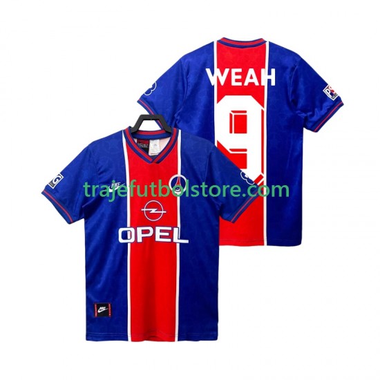 Camiseta 1ª Paris Saint-Germain WEAH 9 1995 1996 Retro Hombre Manga Corta
