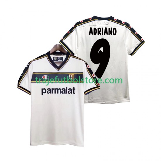 Camiseta 2ª Parma ADRIANO 9 2003 Retro Hombre 2002 Manga Corta