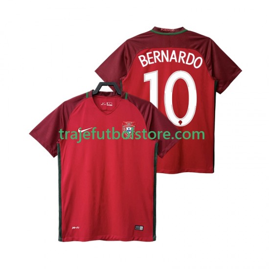 Camiseta 1ª Portugal BERNARDO 10 2016 Retro Hombre Manga Corta