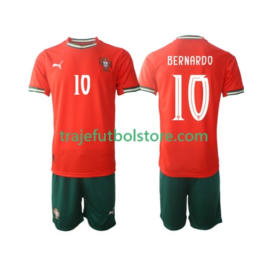 Camiseta 1ª Portugal Bernardo Silva 10 Niño 2025-2026 Manga Corta