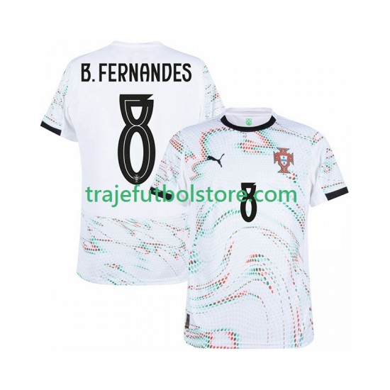 Camiseta 2ª Portugal Bruno Fernandes 8 Hombre 2025-2026 Manga Corta