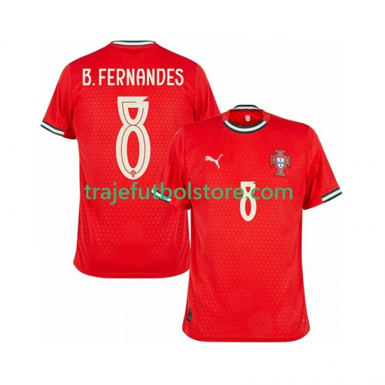 Camiseta 1ª Portugal Bruno Fernandes 8 Hombre 2025-2026 Manga Corta