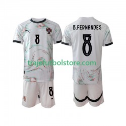 Camiseta 2ª Portugal Bruno Fernandes 8 Niño 2025-2026 Manga Corta