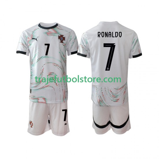 Camiseta 2ª Portugal Cristiano Ronaldo 7 Niño 2025 Manga Corta