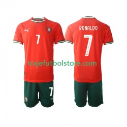 Camiseta 1ª Portugal Cristiano Ronaldo 7 Niño 2025 Manga Corta