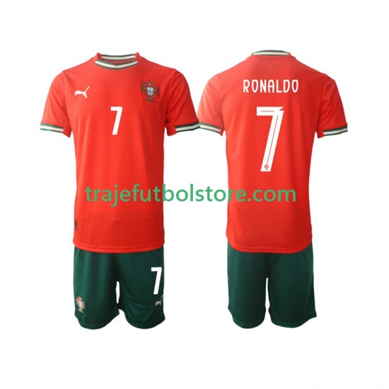 Camiseta 1ª Portugal Cristiano Ronaldo 7 Niño 2025 Manga Corta