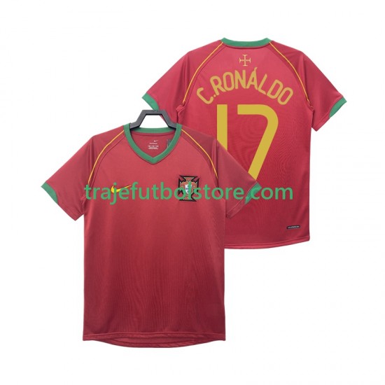 Camiseta 1ª Portugal Crstiano Ronaldo 17 Retro Hombre 2006 Manga Corta