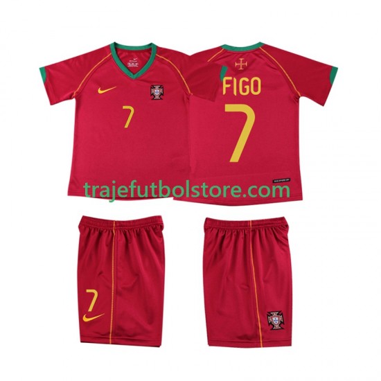 Camiseta 1ª Portugal FIGO 7 Retro Niño 2006 Manga Corta