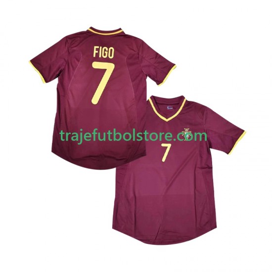 Camiseta 1ª Portugal Figo 7 2000 Retro Hombre Manga Corta