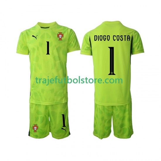Camiseta 1ª Portugal Diogo Costa 1 Portero Niño 2025 Manga Corta