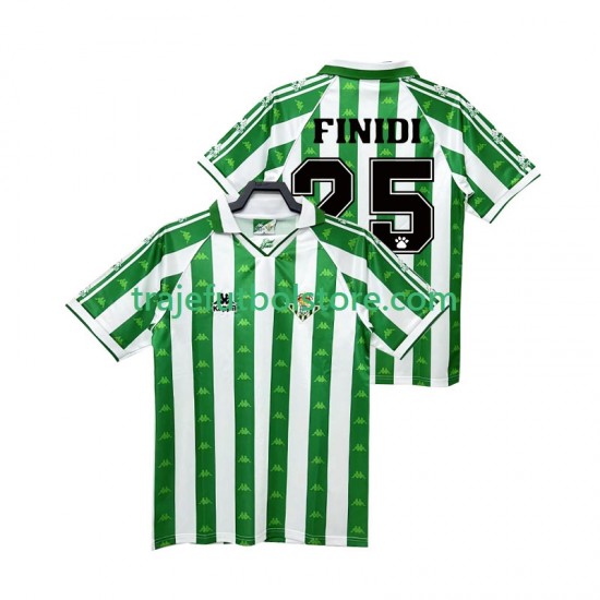 Camiseta 1ª Real Betis FINIDI 25 1996 1997 Retro Hombre Manga Corta
