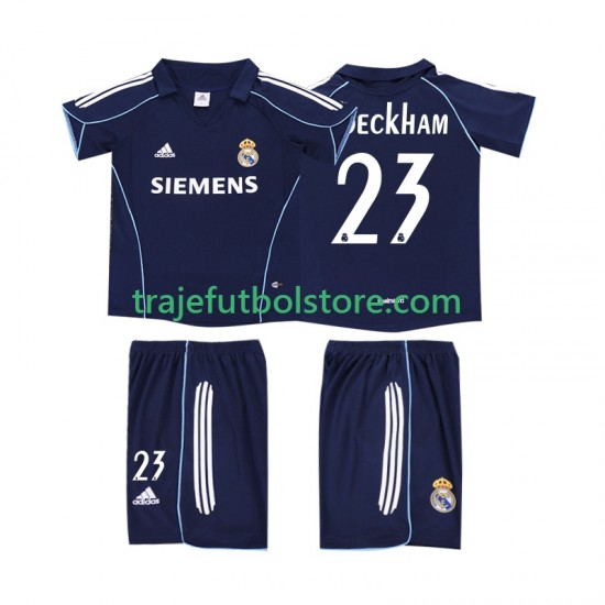 Camiseta 2ª Real Madrid BECKHAM 23 2005 Retro Niño 2006 Manga Corta