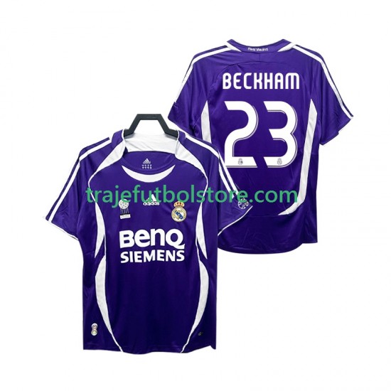 Camiseta 2ª Real Madrid Beckham 23 2007 Retro Hombre 2006 Manga Corta