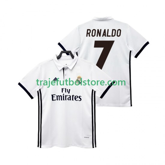 Camiseta 1ª Real Madrid CRISTIANO RONALDO 7 2017 2018 Retro Hombre Manga Corta