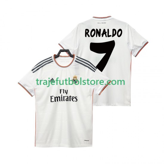 Camiseta 1ª Real Madrid Cristiano Ronaldo 7 2013 2014 Retro Hombre Manga Corta