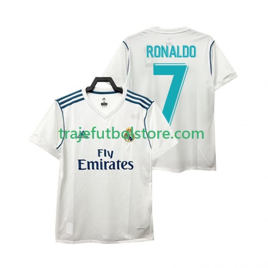 Camiseta 1ª Real Madrid Cristiano Ronaldo 7 2017 Retro Hombre Manga Corta