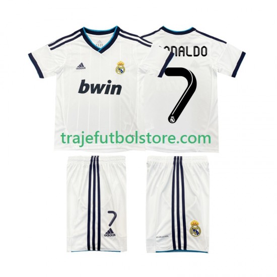 Camiseta 1ª Real Madrid Cristiano Ronaldo 7 2012 2013 Retro Niño Manga Corta