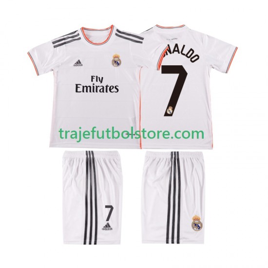 Camiseta 1ª Real Madrid Cristiano Ronaldo 7 2013 2014 Retro Niño Manga Corta
