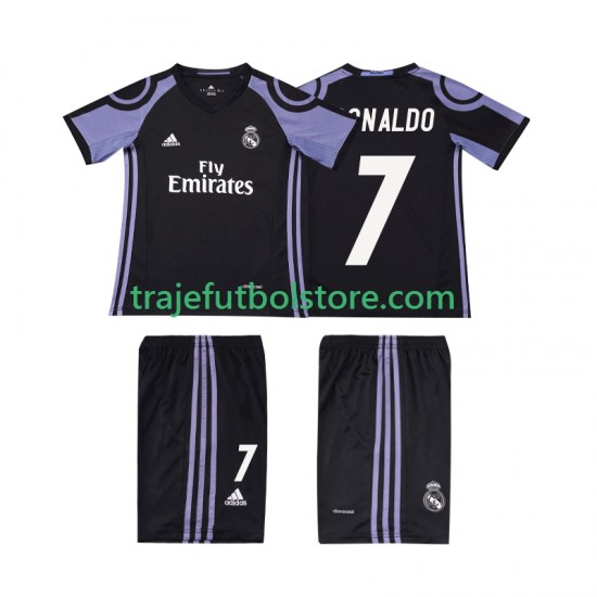 Camiseta 3ª Real Madrid Cristiano Ronaldo 7 2016 2017 Retro Niño Manga Corta