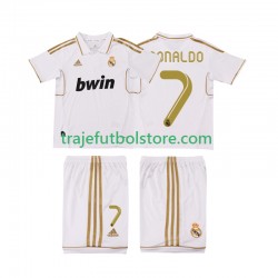 Camiseta 1ª Real Madrid Cristiano Ronaldo 7 2012 Retro Niño 2011 Manga Corta