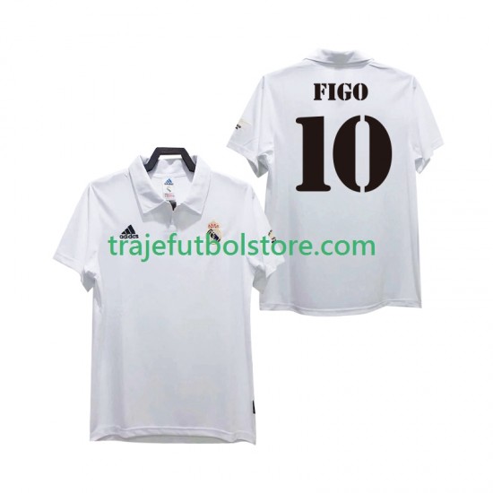 Camiseta 1ª Real Madrid FIGO 10 2003 Retro Hombre 2002 Manga Corta