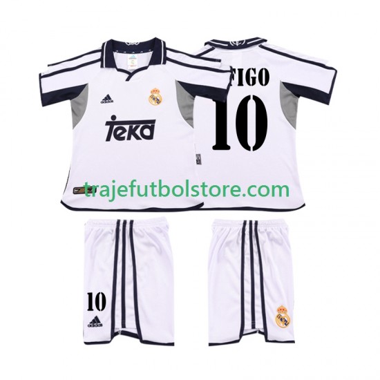 Camiseta 1ª Real Madrid FIGO 10 2001 Retro Niño 2002 Manga Corta