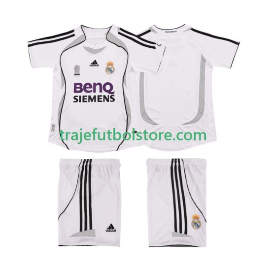 Camiseta 1ª Real Madrid 2007 Retro Niño 2006 Manga Corta
