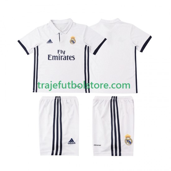 Camiseta 1ª Real Madrid 2016 2017 Retro Niño Manga Corta