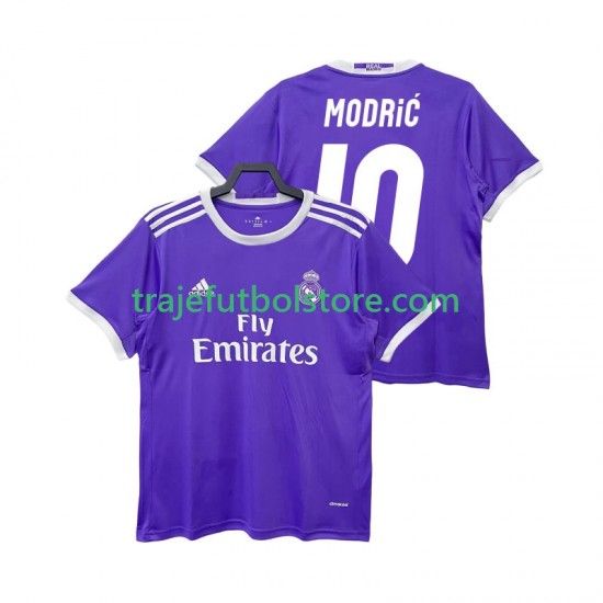 Camiseta 2ª Real Madrid Modrić LUCA 10 2016 2017 Retro Hombre Manga Corta